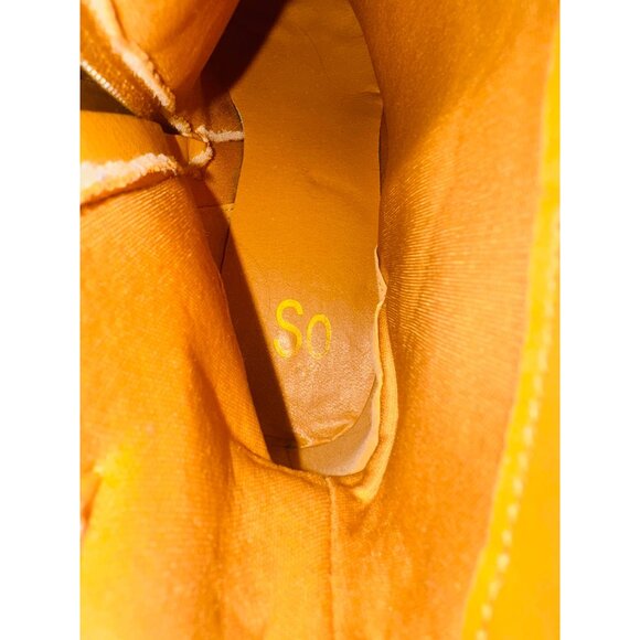 SO Camel Faux Suede Fringe Ankle Western Boots Wedge Heel 8.5 Boho Cowgirl - Picture 7 of 14